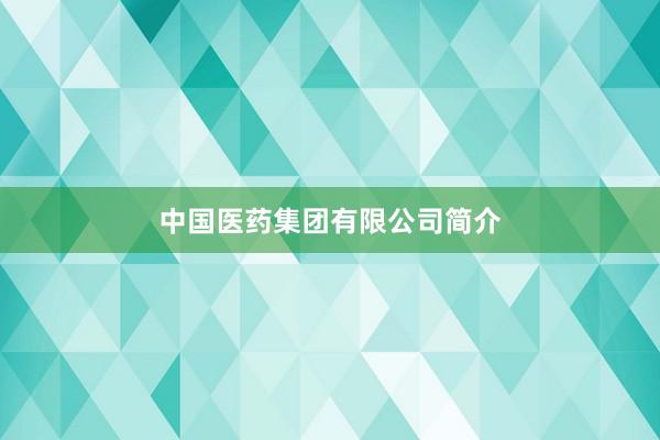 中国医药集团有限公司简介